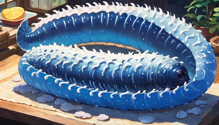 Blue and white porcelain sea cucumber