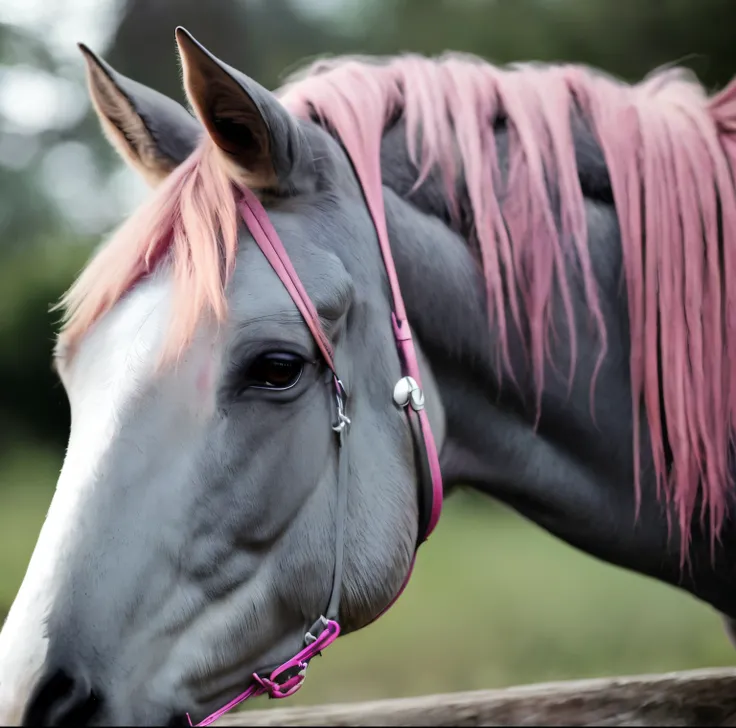 Flea bitten gray horse pink snip on nose