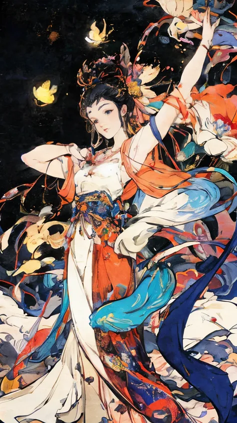 ((best quality)), ((masterpiece)) Moon, Luna, Goddess, Flower