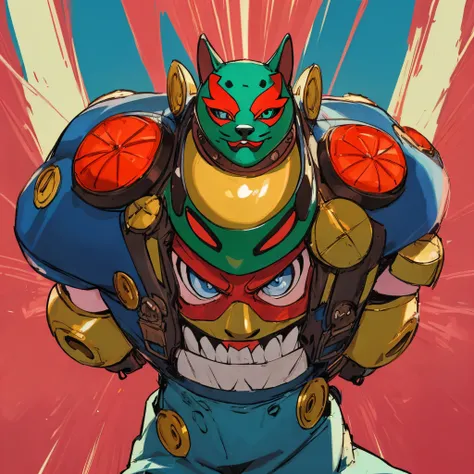 80s anime luchador, jaguar mask