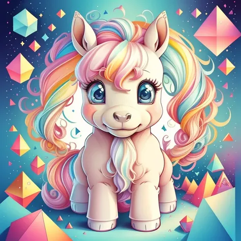 (cute baby pony), Munchkin ,Geometric multidimensional wall portrait, livro de arte, Tchibi,
Yang08k, Beautiful, Colouring,
Obras, of the highest quality, best quality, Arte Oficial, Beautiful and Aesthetic,