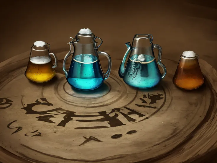 Wizard brewing potions