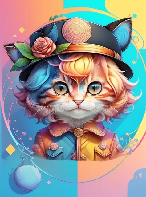 ) ((((cute kitten with a hat) ((Mikey)) - Criador: Walt Disney2023) ), ,, ( Walt Disney acolchoamento ,multidimensional geometric wall PORTRAIT, arte, Chibi,
Yang08k, lindo, Colouring,Rose
Primary works, qualidade superior, melhor qualidade, Arte Oficial, ...