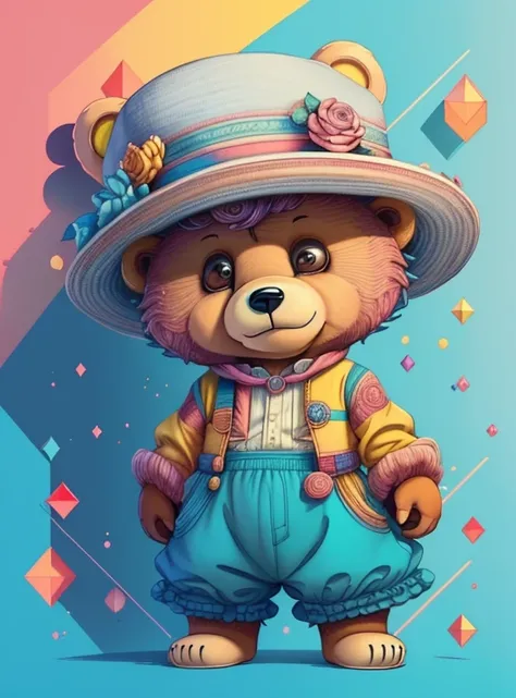 ) ((((cute bear with a hat) ((Mikey)) - Criador: Walt Disney2023) ), ,, ( Walt Disney acolchoamento ,multidimensional geometric wall PORTRAIT, arte, Chibi,
Yang08k, lindo, Colouring,Rose
Primary works, qualidade superior, melhor qualidade, Arte Oficial, Be...