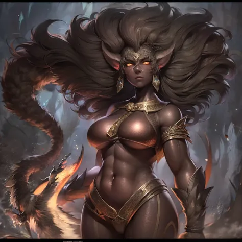 Monster Girl, Behimos, femele, Giant body shape, Great power, dark-brown skin, rough muscles, hard cuticle, High defense, Strong limbs, Stout tail, warriors, with wisdom, There are feelings, maternal tenderness, legendary, self-sacrifice, Aegis, UHD, high ...