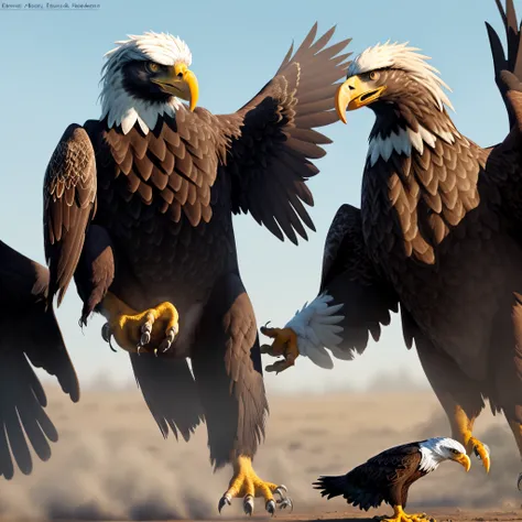 1 million apes fighting 1 million bald eagles