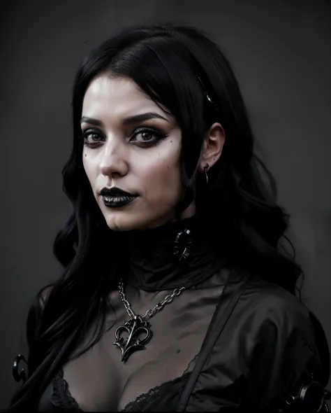 (1mulher) arafada com maquiagem preta e um espartilho preto com um top preto, pale goth beauty, 1 7 - year - old goth girl, gothic and futuristic, gothic aesthetic, goth girl, cybergoth, neo goth, goth woman, portrait of a goth catgirl, Gothic style, very ...