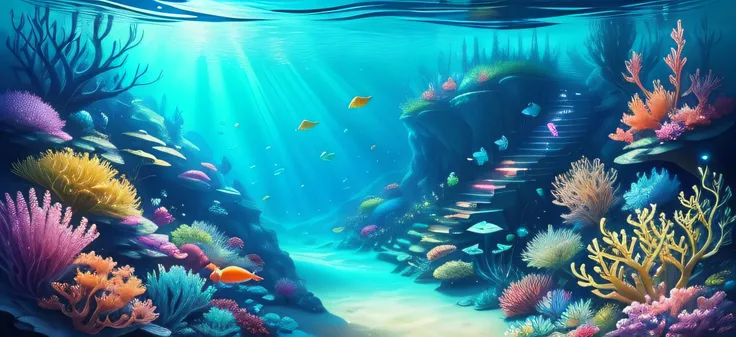 This is a colorful and fantasy underwater world, as if in a fairy tale, every step is so mysterious and exciting, this is the ideal underwater world, it makes people intoxicated.