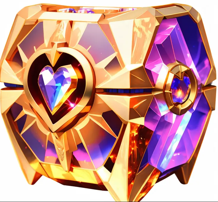 Close-up of brown and gold heart-shaped object, heartstone, heartstone original art style, 8k highly detailed ❤🔥 🔥 💀 🤖 🚀, profile picture 1024px, loot box, Mu Xin is in the center, 8k highly detailed ❤️‍🔥 🔥 💀 🤖 🚀, Gold and brown, climaxing, Hearthstone art...