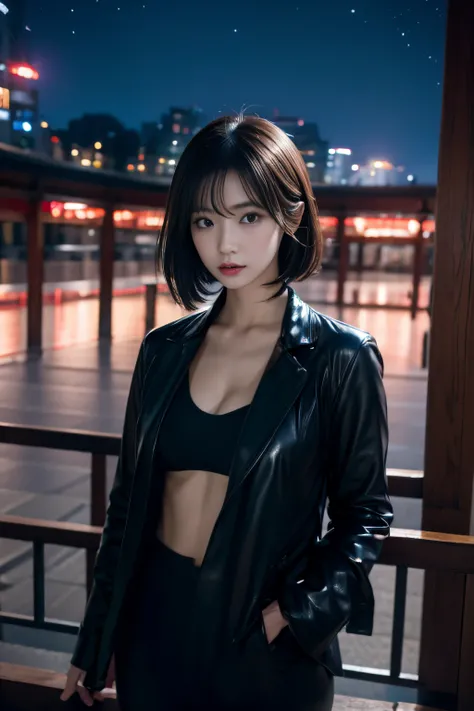 night shift model、 Middle metaverse, 奈良美智, Japanese Models, Beautiful Asian Girl, With short hair, 2 4 years old female model, 4 k ], 4K], 2 7 years old, sakimichan, sakimichan