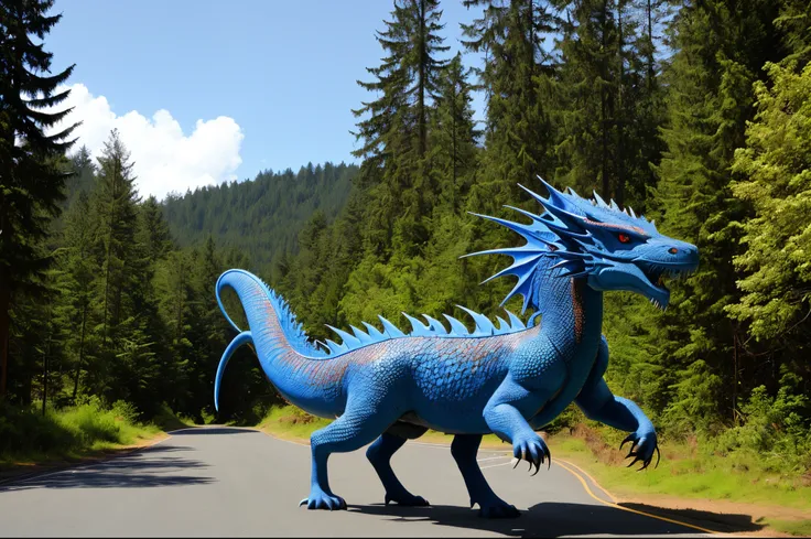 A blue dragon in the town of Forks Washington