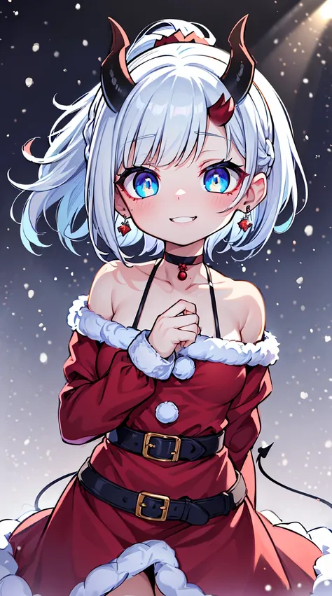 ((( (Winter background), (Snowing), (Christmas theme), (Slutty Santa outfit), ))) BLACKLIGHT, ((NSFW)), ((Small Boobs)), realistic art, extremely delicate and beautiful, ultra-detailed, (1girl), ((Blue eyes)), floating, detailed light, illustration, dynami...