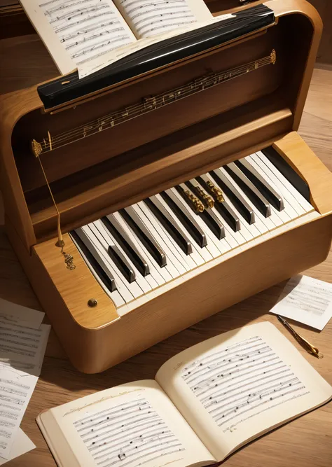 The individuality of the notes is exaggerated and beautiful in the musical instrument