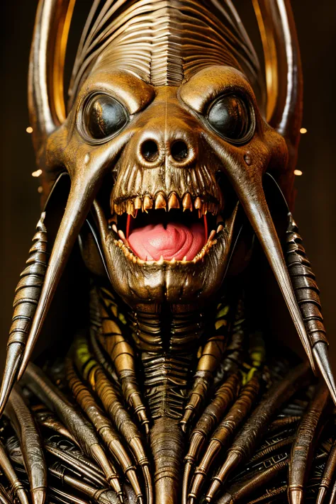 H.R.GIGER, monster, RAW photo, detailed, masterpiece, absurdres, highres, 16k, 8k, ((masterpiece:1.4, best quality)), ((masterpiece, best quality)),  (photo realistic:1.4),