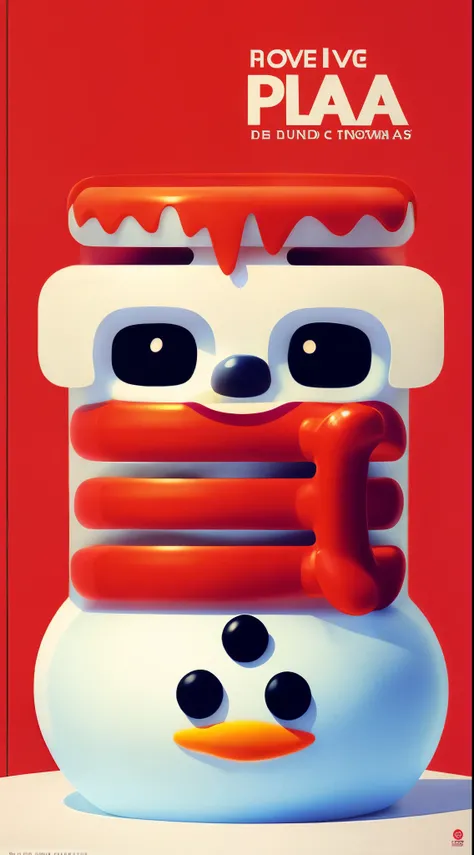 （Poster design），（Cute Snowman），Creative text design，snowflower，pixar-style