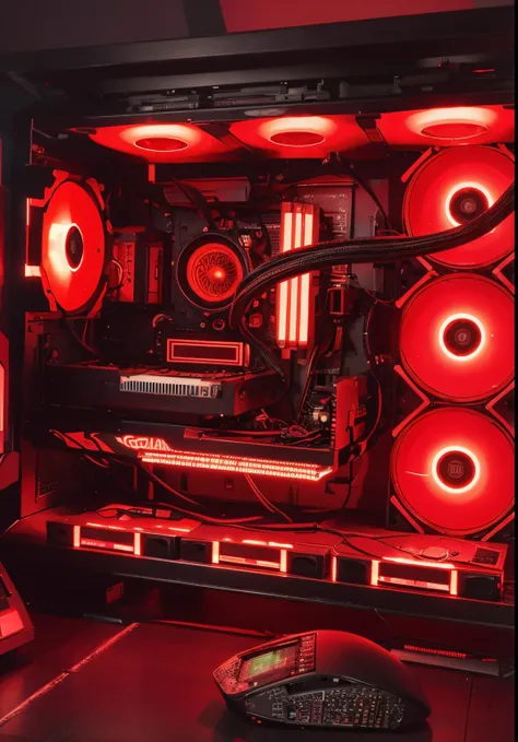 Coloque este computador em imagem 4kbno estilo cyberpunk