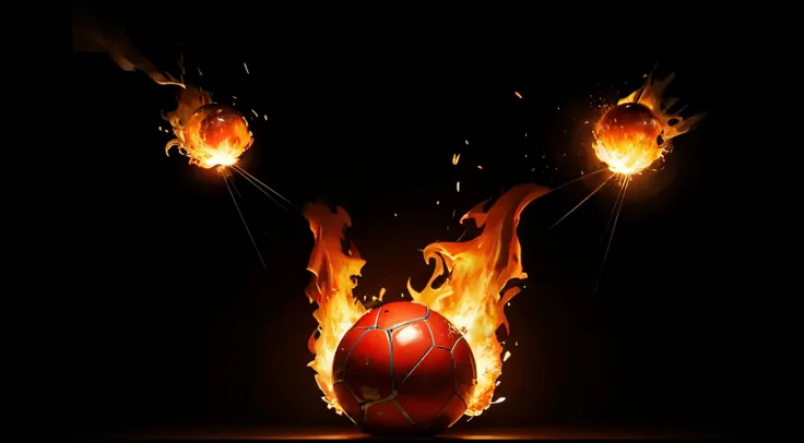 Fire balls, balls, fire, balls, energie balls, black background