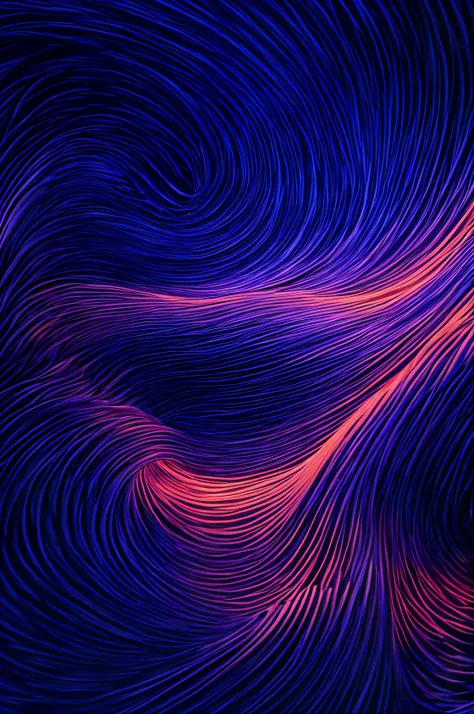 close-up of a wave of lines on a dark background, abstract art representing data, waves and particles, particle waves, lightwave...