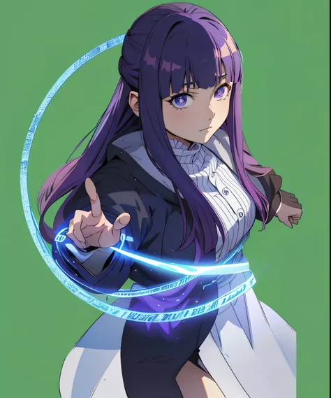 anime girl with purple hair and blue eyes holding a blue ring, hinata hyuga, anime moe artstyle, shalltear from overlord, ufotable art style, with index finger, marin kitagawa fanart, anime style like fate/stay night, mai yoneyama, misato katsuragi, best a...