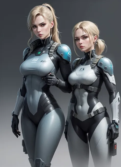 una mujer vestida de negro sosteniendo una pistola y una pistola, Personaje principal femenino, La glamorosa Jill Valentine, sil de especies, Solid Metal Gear concept art, Jetstream Sam de Metal Gear, sci fi female character, Hembra de cuerpo completo, sci...