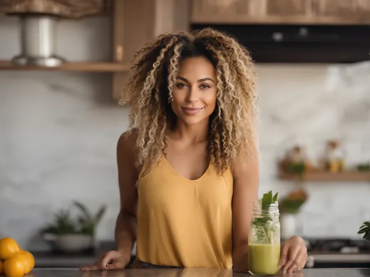 arafed woman with soft wavy boho dreadlocks with blonde highlight, photo of a beautiful woman, she has  light caramel skin with yellow undertones, gorgeous woman, mixed-race woman,  gorgeous beautiful woman, mixed race woman, with textured hair and skin, t...