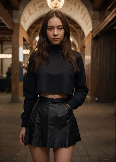 A stunning intricate full color portrait of (SKS Woman:1), in a black skirt, in full height, epic character composition, Russian girl, Ilya Kuvshinov looks straight into the Camera, alessio albi, nina masic, sharp-focus, natural lightin, sub-surface Scatte...