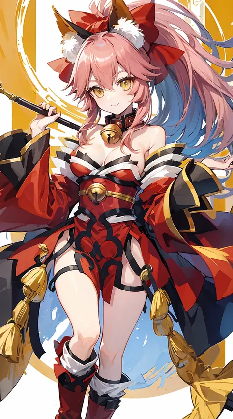 [FGO],(tamamo cat),Best quality, solo,smile at viewr,cat’s foot boots