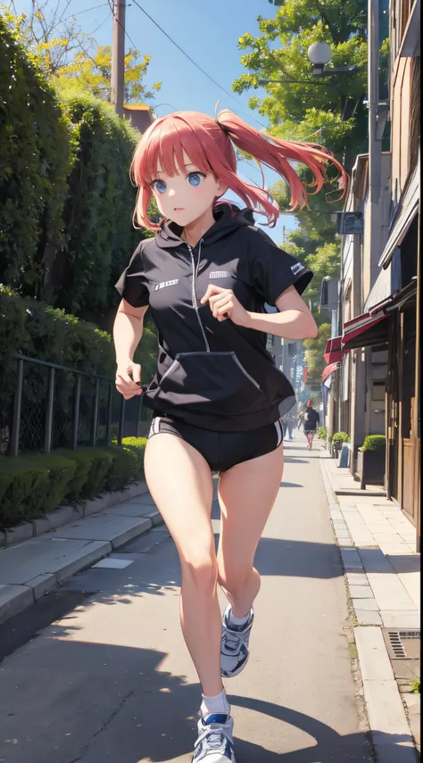 Nino Nakano,drawstring sportswear,parque,corriendo