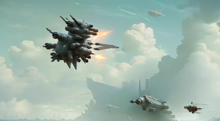 There is a jet flying in the sky There is a jet flying in the sky, Armored Core V, Armored Core V, Armored Core 4, Spaceship flying above, Sci-fi spaceships in battle, The spaceship flies in the background, HD visual effects-9, valkyrie fighter jet, stunni...