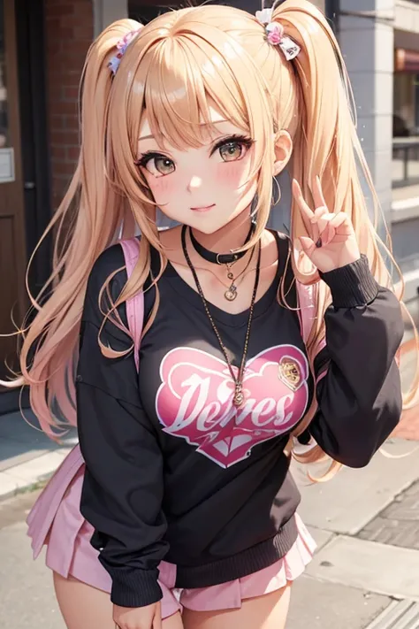 Cute girl with,gyaru style,gyaru hair,gyaru pose