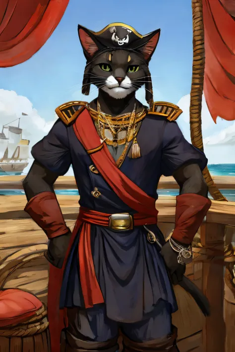 gato pirata preto como africano