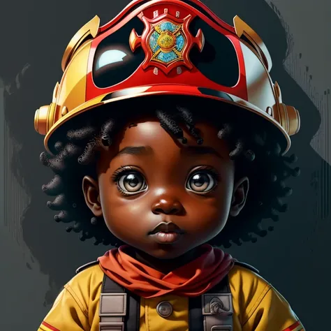 (cute black baby boy with firefighter helmet), Munchkin ,Geometric multidimensional wall portrait, livro de arte, Tchibi,
Yang08k, Beautiful, Colouring,
Obras, of the highest quality, best quality, Arte Oficial, Beautiful and Aesthetic,