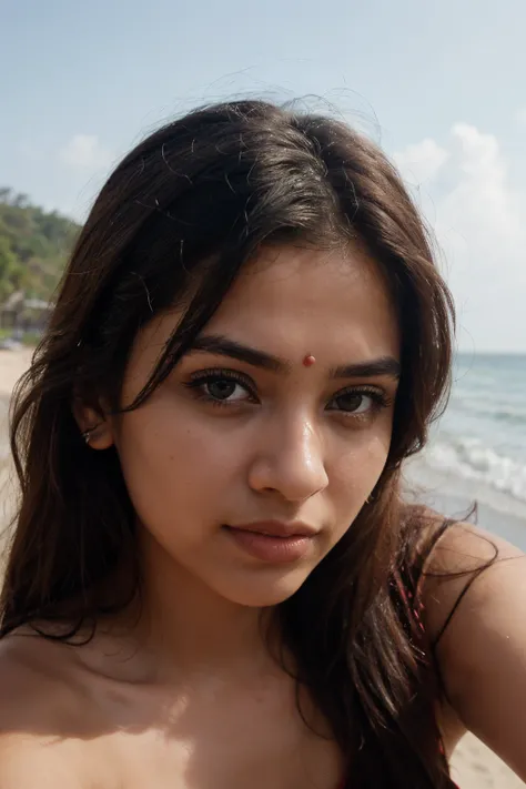 ((best quality)), ((masterpiece)), (detailed), perfect face, Indian Girl, Desi, beach