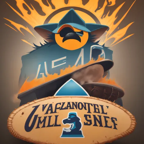 Logo for a baseball team with mascot as the volcanoes