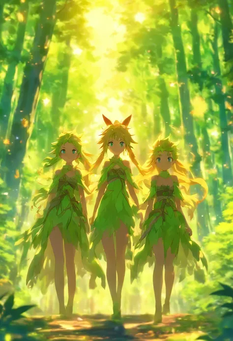 3 elfen girls in the forrest