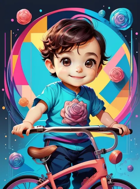 ) ((((cute baby boy with a bike smiling) ((Mikey)) - Criador: Walt Disney2023) ), ,, ( Walt Disney acolchoamento ,multidimensional geometric wall PORTRAIT, arte, Chibi,
Yang08k, lindo, Colouring,Rose
Primary works, qualidade superior, melhor qualidade, Art...