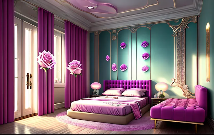 Create a rose quartz (crystal) inspired bedroom