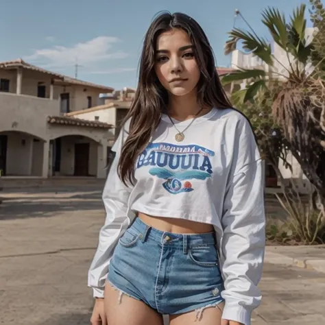 Mujer arafed con camisa blanca y chaqueta azul posando para una foto., 18 years old, 1 6 years, she is about 1 6 years old, alanis guillen, 1 8 yo, 2 2 years old, muy, muy baja calidad, 2 3 years old, 19 year old girl, muy baja calidad, imagen de muy muy m...