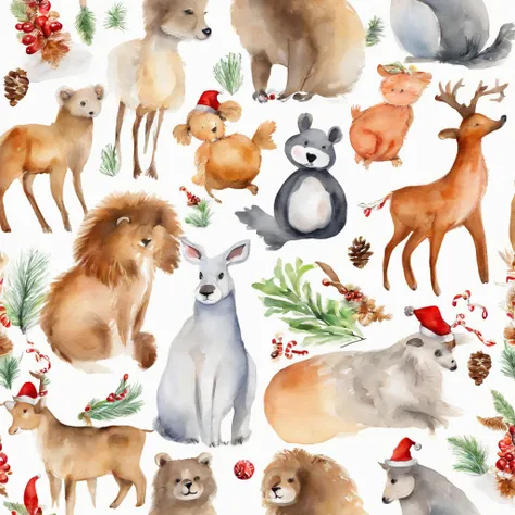 Lots of cute animal Christmas decorations