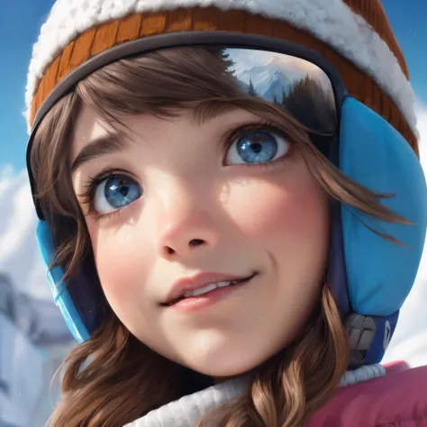 ((32k UHD high detail, 16k RAW cinematic art)) best quality, high quality, highres, detail enhancement,ski slope,beanie, Snowboarding, winter blue sky, snowboarding wear, bouncing hair 1girl, petite girl, whole body, childrens body, beautiful shining body,...