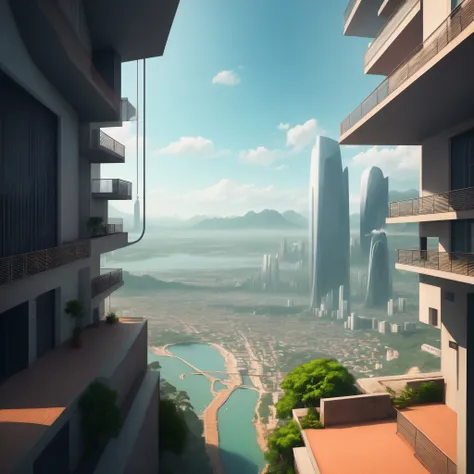 Paisagem de uma cidade futuristica