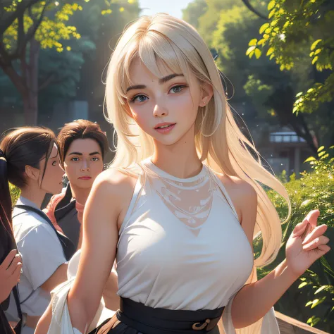 (extremely detailed 8K wallpaper:2), (photo:2), (24 years old Xuan Beautiful girl:2), (gives a lecture to friends:2), Detailed (Face & Eyes), (hyper realistic:1), (Highly detailed:1), (Epic Realistic:1), rim light, (Maximum details:1), Cosy, (body complet:...