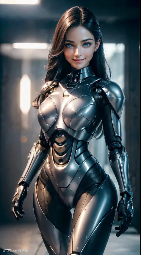 (((front view))), ((Masterpiece)), ((ultra high definition)), ((ultra high resolution)), ((full sharpness)), ((maximum quality)), ((Cinematic)), ((8k)), ((Robocop Woman)), ((totally identical)), ((alone)), ((full body)), ((ultra detailed face)), ((ultra de...