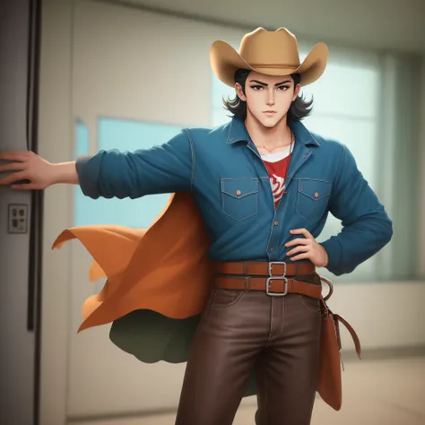 Retro anime styled cowboy