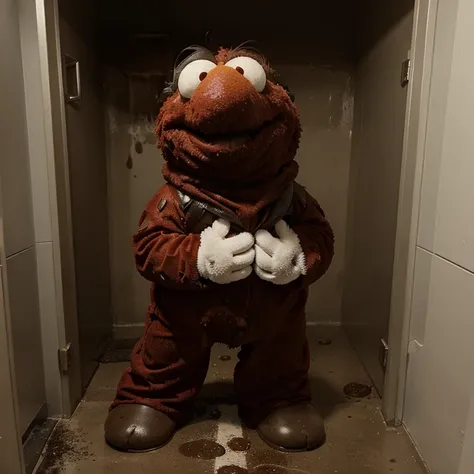 elmo covered in feces