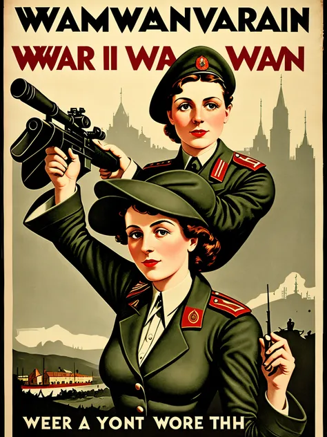 Woman in war propaganda poster