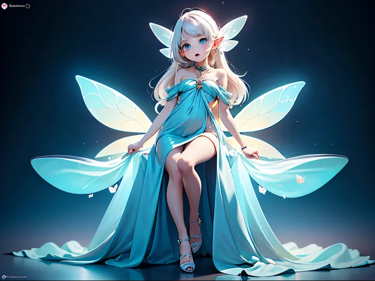 (masterpiece), realistic, cinematic light, (((utopia world, a 10yo girl is playing with fairies in a dream ))), full body, beaut...