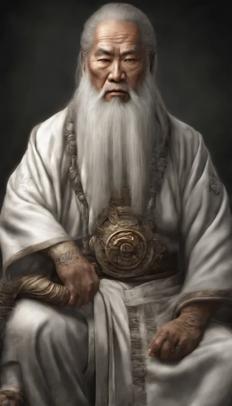 White-bearded Taoist.There is also a tiger