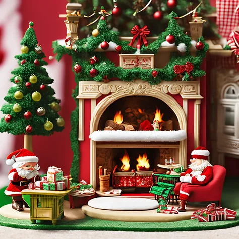 ​masterpiece、top-quality、ultra-detailliert、Christmas、sylvanian families santa claus、sylvania house、