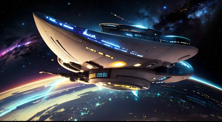 star trek starship enterprise:0.2, Mexico, surrealistic, ighly detailed,8K、kosmos、Stars of the Galaxy々、